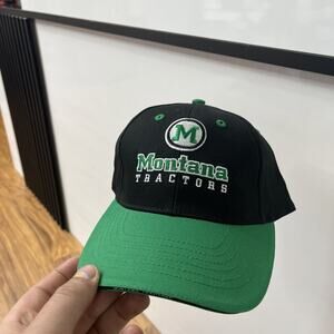 Montana Tractors Leader Strapback Hat Black Adjustable Embroidered
